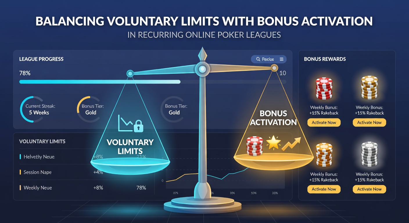 Dashboard view of recurring poker league standings with bonus progress bars and voluntary limit indicators side by side