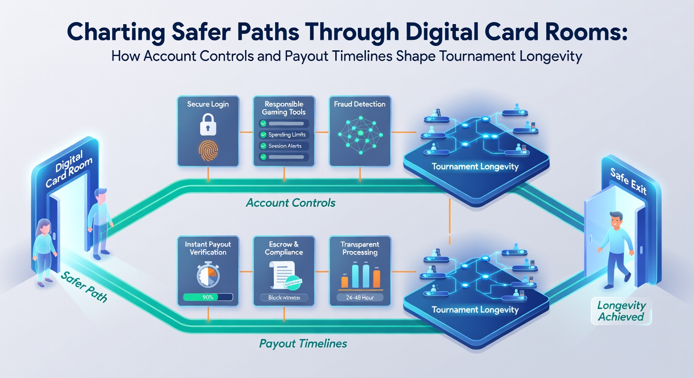 Secure digital card room dashboard displaying account control settings and verification status