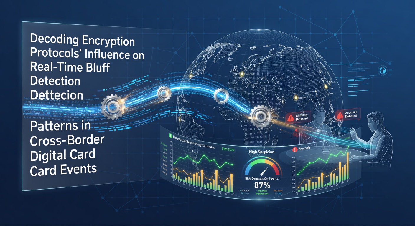 Digital card event interface showing encrypted data streams and player interaction patterns