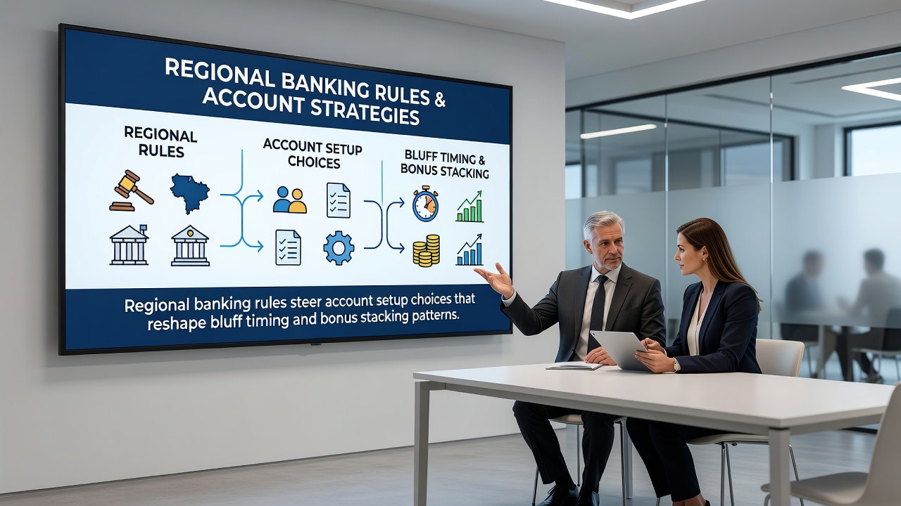 Poker players navigating bonus stacking across multiple accounts under varying international banking regulations
