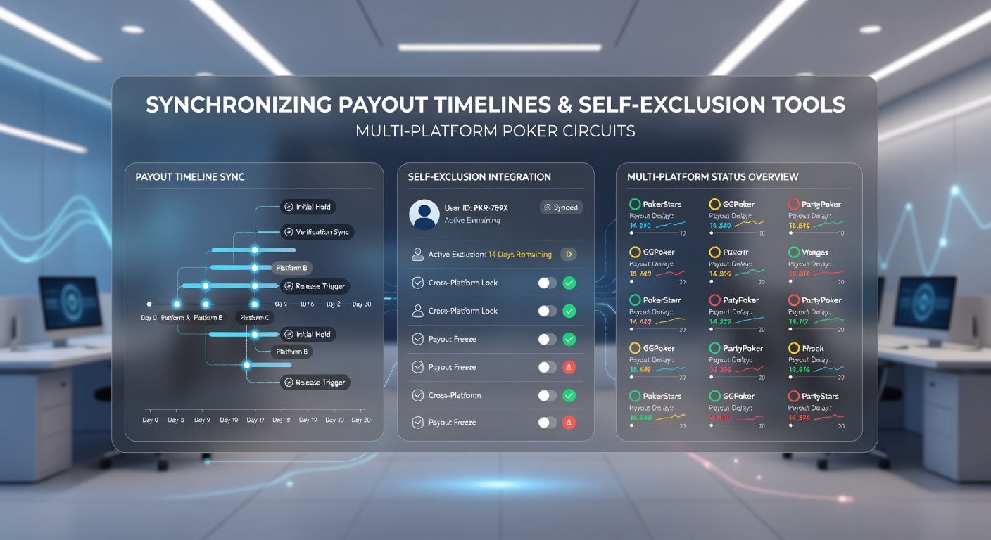 Flowchart illustrating payout verification steps aligned with self-exclusion activation in poker circuits